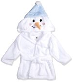 Hudson Baby Unisex Baby Plush Animal Face Bathrobe, Pretty Elephant, 0-9 Months